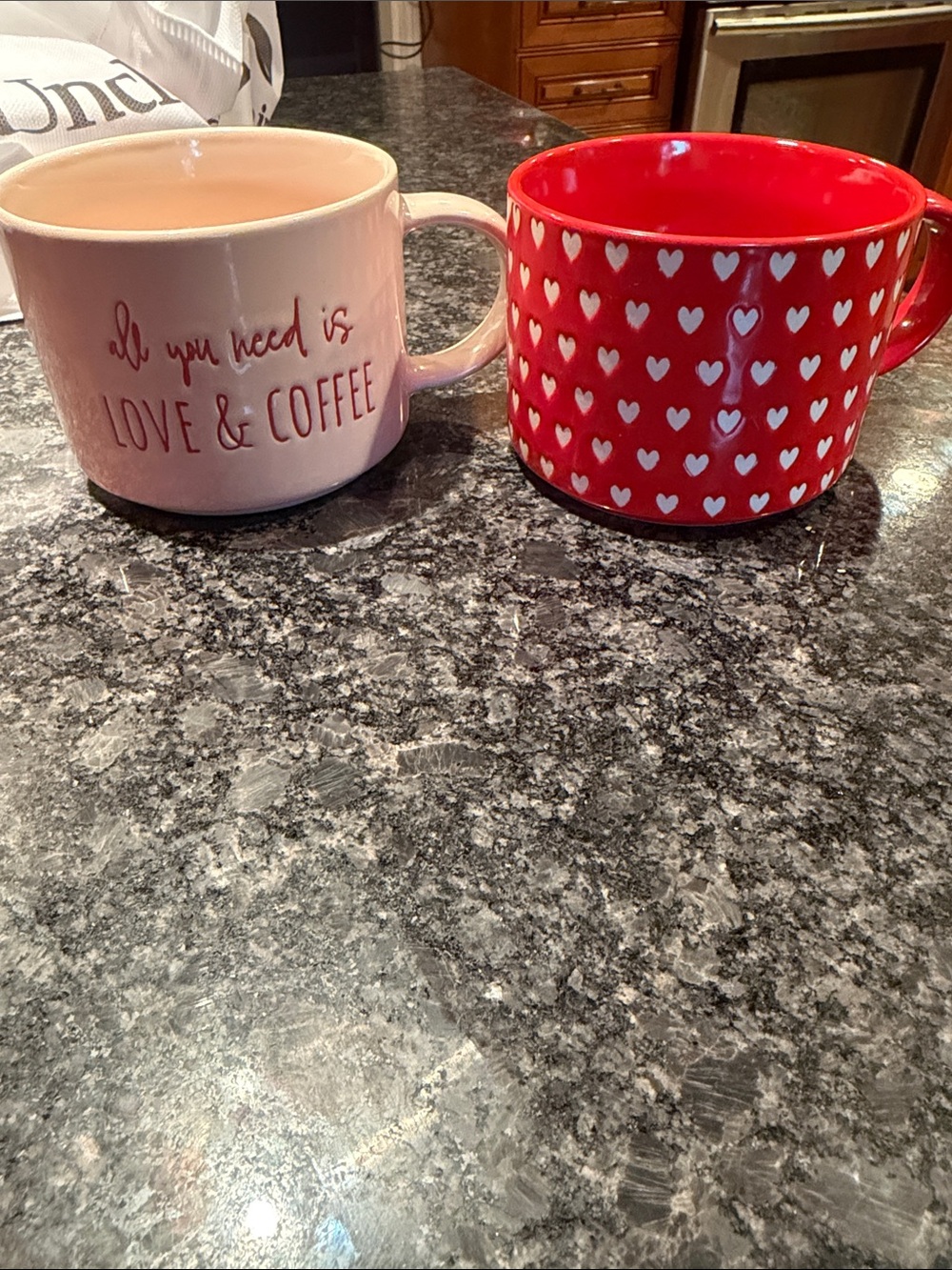 Heart Pattern Red Ceramic Mug - Red Ceramic Coffee Mug